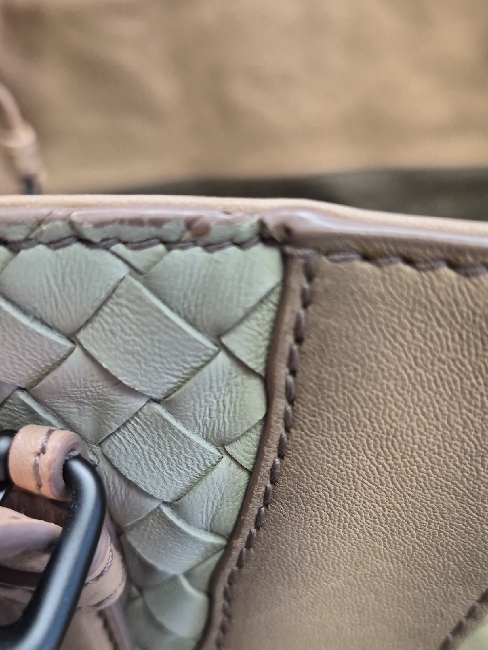 Authentic Bottega Veneta Blush Pink Monalisa Woven Leather Glimmer Tote Bag - Picture 14 of 14